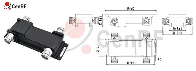 Hybrid Coupler 2in 2out Outline Drawing Hybrid Coupler 2in 2out Outline Drawing